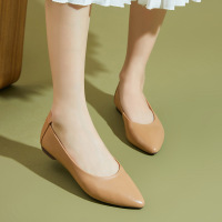 尖头单鞋女2021春季新款平底单鞋软底豆豆鞋女浅口懒人鞋大码女鞋