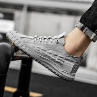 2021夏季新款男鞋鳄鱼纹冰丝布休闲鞋男士运动鞋