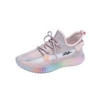 2021新款飞织椰子鞋彩虹果冻鞋韩版透气学生休闲运动老爹鞋