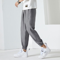 宽松夏季灯笼裤男超薄透气舒适束脚休闲裤青年嘻哈男装系绳九分裤
