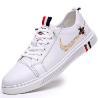 休闲皮鞋真皮小白鞋2021新款夏季鞋子百搭韩版潮流白色板鞋男潮鞋