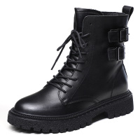 【大量】2021秋冬新款马丁靴女英伦风真皮简约百搭皮带扣单靴