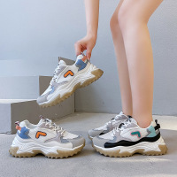 ins潮2021秋季新款透气学生老爹女榴莲底运动鞋女增高跑步鞋