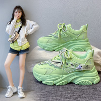 ins潮韩版运动鞋女透气2021秋季新款休闲运动厚底小白鞋子女