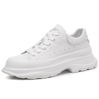 2021新款四季男青年头层牛皮透气厚底增高休闲百搭小白鞋运动板鞋