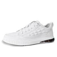 男鞋夏季2021新款秋冬真皮个性小白鞋潮流男士百搭鳄鱼纹休闲板鞋