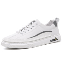 真皮男鞋2021秋季新款时尚百搭休闲男鞋透气牛皮小白鞋潮流运动鞋