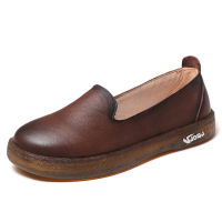 牛筋底女鞋春秋2021新款休闲秋鞋真皮软皮妈妈鞋平底软底超软皮鞋