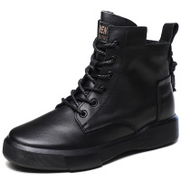 真皮平底女靴2021秋冬新款软底百搭舒适马丁靴女单靴7