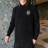 【欧旗梵】秋冬季假两件毛衣男帅气潮流针织衫宽松休闲翻领线衣潮