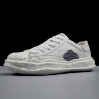 复古低帮厚底男士牛皮鞋三原康裕溶解鞋日系情侣贝壳头缝线鞋子男