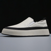 秋季新款男式乐福鞋头层牛皮厚底增高懒人鞋英伦休闲低帮休闲单鞋