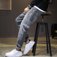 潮牌长裤男秋修身百搭韩版牛仔裤东大服装青年裤子男牛仔裤