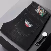 2021欧洲站秋冬新款男装牛仔裤男直供商品深色弹力牛仔棉裤