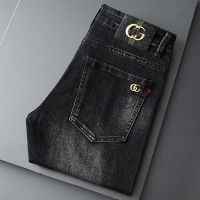 香港潮牌原单秋季款修身水洗牛仔裤男小脚弹力裤子百搭