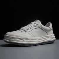 日系复古低帮厚底鞋子男头层牛皮潮鞋三原康裕溶解鞋板鞋