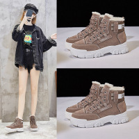 2021冬季新款韩版加绒马丁靴女学生保暖棉鞋百搭厚底ins加厚短靴