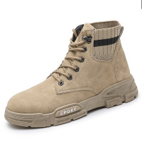 2021秋季休闲马丁靴中帮潮流男靴复古袜口工装靴系带户外靴子