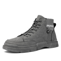 爆2021秋季新款中帮马丁靴复古风户外工装靴韩版潮流男靴系带靴子