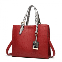 新款潮蛇纹撞色女包韩版简约斜挎单包手提大包时尚鳄鱼纹大容量