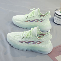 Ceba飞织鞋女2022年春季新款网面薄款百搭跑步鞋休闲椰子小白鞋