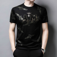 Ceen Bulled韩版男装 夏季男式T恤 短袖圆领大码体恤丝光棉烫钻 地摊