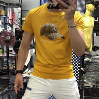 Ceen Bulled2022夏季新款欧洲站潮牌重工帽子烫钻短袖网红ins男士个性潮流T恤