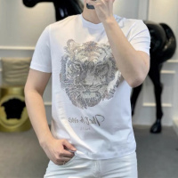 Ceen Bulled欧洲站短袖T恤男短袖重工虎头轻奢烫钻潮牌半袖衣服男抖音网红潮