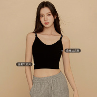 Ceba新款桑蚕丝内衣女士无钢圈运动文胸一体式带胸垫吊带打底美背胸罩