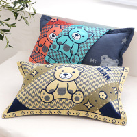 Ceba纯棉纱布枕套卡通小熊图案52*80cm学生枕头套厂家