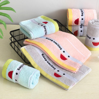 Ceba厂家笑脸儿童毛巾纯棉宝宝日用小毛巾洗脸柔软吸水童巾