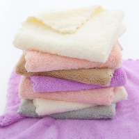 Ceba厂家高密珊瑚绒25*25小方巾擦手巾超细纤维儿童毛巾