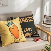 Ceba加厚亚麻布艺抱枕客厅大号靠垫沙发办公室床头靠枕腰枕简约靠背套