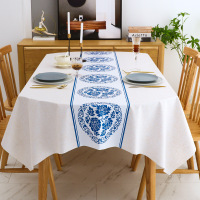 Ceba中式桌布防水防油免洗防烫pvc餐桌台布长方形椭圆桌垫ins北欧网红