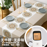 Cebapvc防水餐桌布欧美酒店桌布聚会假期晚餐厅餐遮盖布桌套防油