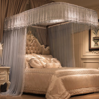 Ceba2022新款u型轨道导轨蚊帐 1.5米1.8m双人床 加密加厚纹帐宫廷蚊帐