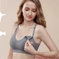 孕妇无钢圈前开扣大码无缝哺乳文胸 喂奶防下垂聚拢哺乳胸罩内衣