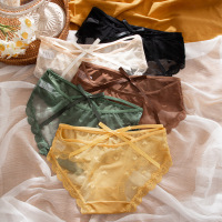 2022春夏女士内裤蕾丝内裤三角裤蝴蝶结速干丁字裤