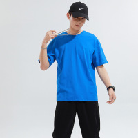 Ceba男士短袖T恤ins潮港版落肩宽松大码纯棉中袖上衣男装青年体恤