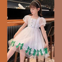 Jusen Shayu女童夏装洋气连衣裙小女孩儿童礼服夏季网纱裙子潮
