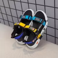 Jusen Shayu新款中大童凉鞋鞋2022夏季时尚潮流男女童鞋露趾透气魔术贴沙滩鞋