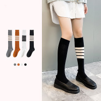 Ceba3双装春夏新款美腿袜子网红同款ins韩版条纹百搭优质精梳棉中筒袜