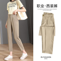 Ceba西装哈伦裤女裤子夏季薄款雪纺烟管九分休闲萝卜小脚显瘦夏款西裤