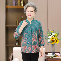 老年人夏装女衬衫上衣70岁老人唐装衣服老太太薄款开衫奶奶装衬衣