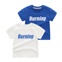 Three Sons 儿童短袖夏索罗娜印花字母圆领宽松童半袖男 女童T恤厂家