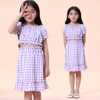Three Sons 童装女童2022夏季新款女孩韩版半身裙中大儿童洋气裙子两件套