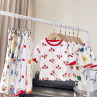 Three Sons 春夏儿童韩版女童家居服套装透气舒适纯棉呼吸棉宝宝睡衣空调服