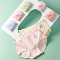 Three Sons中国风新款无痕女士内裤全棉中腰透气三角裤少女生底
