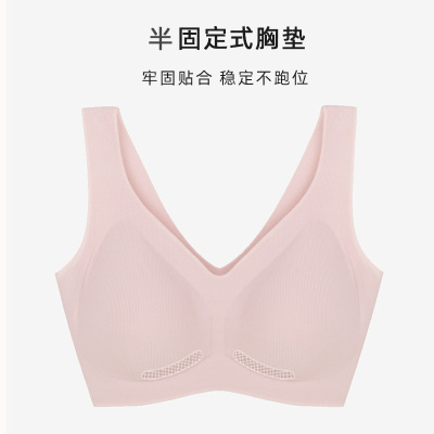 Three Sons冰凉莱卡凉感无尺码舒适小胸无痕内衣 女士胸罩bra无