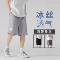 Three Sons短裤男夏季薄款直筒宽松大码冰丝男士五分休闲裤学生篮球运动裤子